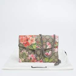 مملوكة مسبقًا Gucci Multicolor GG Supreme Canvas and Leather Blooms Dionysus Wallet On Chain