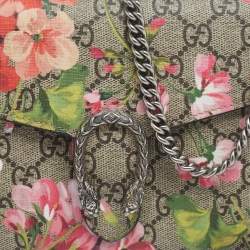 مملوكة مسبقًا Gucci Multicolor GG Supreme Canvas and Leather Blooms Dionysus Wallet On Chain