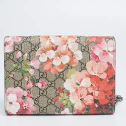 مملوكة مسبقًا Gucci Multicolor GG Supreme Canvas and Leather Blooms Dionysus Wallet On Chain