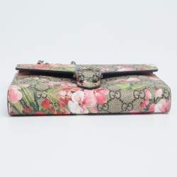 مملوكة مسبقًا Gucci Multicolor GG Supreme Canvas and Leather Blooms Dionysus Wallet On Chain
