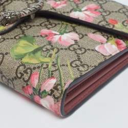 مملوكة مسبقًا Gucci Multicolor GG Supreme Canvas and Leather Blooms Dionysus Wallet On Chain