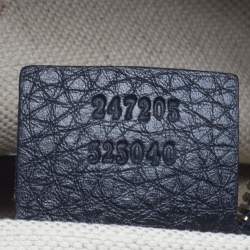 Pre Owned حقيبة بوسطن غوتشي فينتدج جلد سوداء مزينة بشريط ويب متوسطة