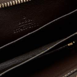 Gucci Beige/Ebony GG Canvas and Leather Zip Around Card Case 