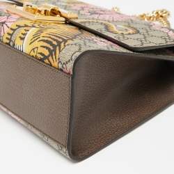 Gucci Multicolor GG Supreme Bengal Canvas and Leather Medium Padlock Shoulder Bag