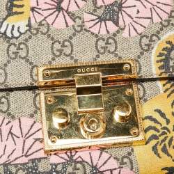 Gucci Multicolor GG Supreme Bengal Canvas and Leather Medium Padlock Shoulder Bag