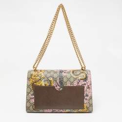 Gucci Multicolor GG Supreme Bengal Canvas and Leather Medium Padlock Shoulder Bag