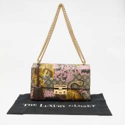 Gucci Multicolor GG Supreme Bengal Canvas and Leather Medium Padlock Shoulder Bag