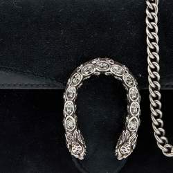 Pre Owned حقيبة كروس غوتشي سوبر ميني ديونسوس جلد وقطيفة أسود