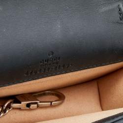 Pre Owned حقيبة كروس غوتشي سوبر ميني ديونسوس جلد وقطيفة أسود