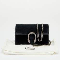 Pre Owned حقيبة كروس غوتشي سوبر ميني ديونسوس جلد وقطيفة أسود