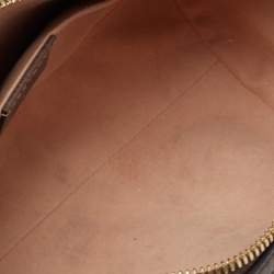 Pre Owned Gucci Beige/Brown GG Supreme Canvas and Leather Small Ophidia Boston Bag