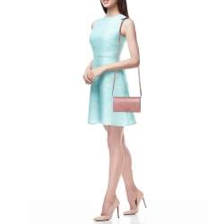 Pre Owned Gucci Pink Guccissima Leather Crossbody Wallet On Chain