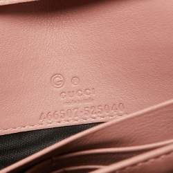 Pre Owned Gucci Pink Guccissima Leather Crossbody Wallet On Chain