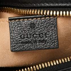 مملوكة مسبقًا حقيبة كتف غوتشي مارمونت كانفاس جي جي أسود/بيج صغيرة