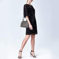 Pre Owned Gucci Grey Microguccissima Leather Mini Dome Satchel