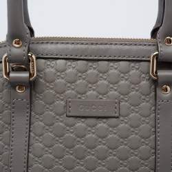Pre Owned Gucci Grey Microguccissima Leather Mini Dome Satchel