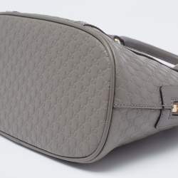 Pre Owned Gucci Grey Microguccissima Leather Mini Dome Satchel