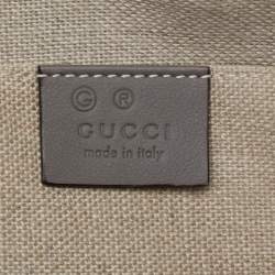 Pre Owned Gucci Grey Microguccissima Leather Mini Dome Satchel