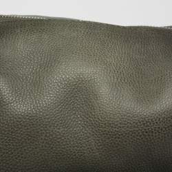 Pre Owned Gucci Grey Leather Medium Bamboo Bar Shoulder Bag