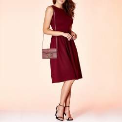 Pre Owned محفظة غوتشي جي جي مارمونت جلد وردي بسلسلة