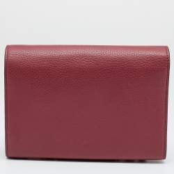 Pre Owned محفظة غوتشي جي جي مارمونت جلد وردي بسلسلة