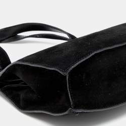 Pre Owned حقيبة يد توتس غوتشي فيتندج سويدي أسود بإطار