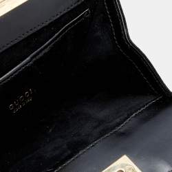 Pre Owned حقيبة يد توتس غوتشي فيتندج سويدي أسود بإطار