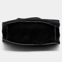 Pre Owned حقيبة يد توتس غوتشي فيتندج سويدي أسود بإطار