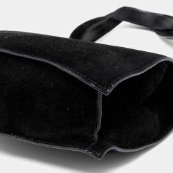 Pre Owned حقيبة يد توتس غوتشي فيتندج سويدي أسود بإطار