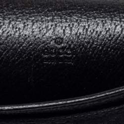 مملوكة مسبقًا Gucci Black GG Canvas and Leather Flap Card Holder