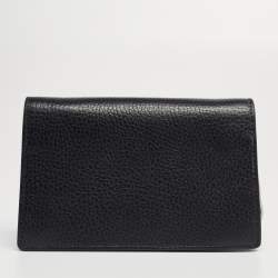 Pre Owned Gucci Black Leather Super Mini Dionysus Shoulder Bag