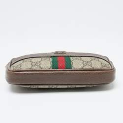 Pre Owned Gucci Beige/Ebony GG Supreme Coated Canvas and Leather Ophidia Belt Bag