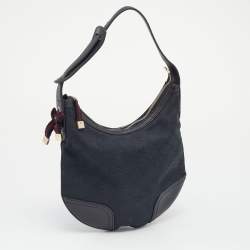 Gucci Black GG Canvas and Leather Small Princy Hobo