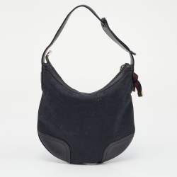 Gucci Black GG Canvas and Leather Small Princy Hobo