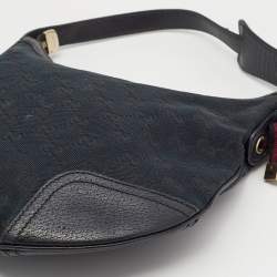 Gucci Black GG Canvas and Leather Small Princy Hobo