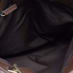 Pre Owned Gucci Light Pink/Brown GG Canvas And Leather Mini Bucket Bag