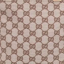 Pre Owned Gucci Light Pink/Brown GG Canvas And Leather Mini Bucket Bag