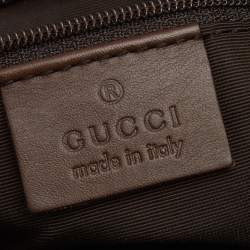 Pre Owned Gucci Light Pink/Brown GG Canvas And Leather Mini Bucket Bag