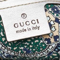 Pre Owned Gucci Metallic Silver Leather Medium Babouska Indy Hobo