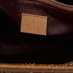 مملوكة مسبقًا حقيبة يد توتس غوتشي زومي جلد ثعبان بني كاراميل متوسطة