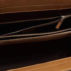 مملوكة مسبقًا حقيبة يد توتس غوتشي زومي جلد ثعبان بني كاراميل متوسطة