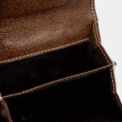 مملوكة مسبقًا Gucci Metallic Gold/Brown GG Canvas And Leather Compact Wallet