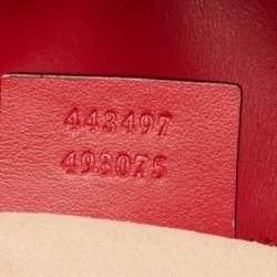 Pre Owned حقيبة كتف غوتشي مارمونت جي جي جلد ماتيلاس حمراء صغيرة