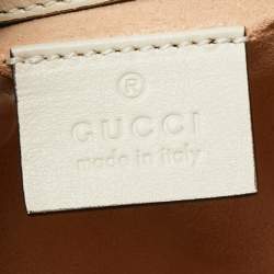 Pre Owned Gucci Off White Leather Mini Diana Tote