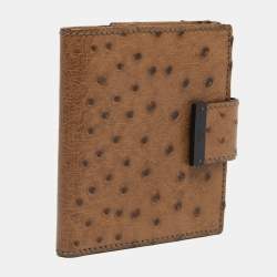 Gucci Brown Ostrich Compact Wallet