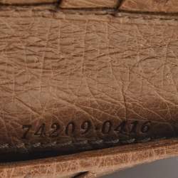 Gucci Brown Ostrich Compact Wallet