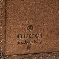 Gucci Brown Ostrich Compact Wallet