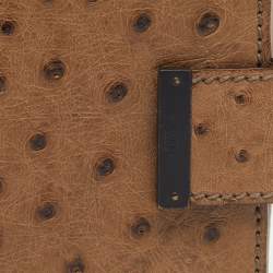 Gucci Brown Ostrich Compact Wallet