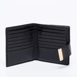 Gucci Black GG Canvas and Leather French Wallet