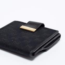 Gucci Black GG Canvas and Leather French Wallet